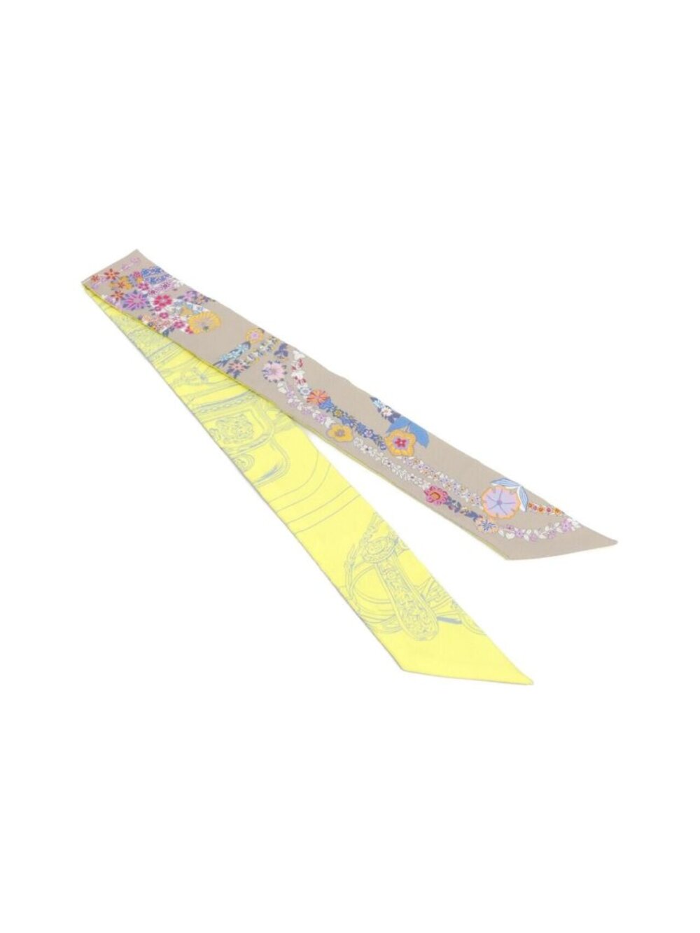 Hermes Brides de Gala en Fleurs Twilly Scarf